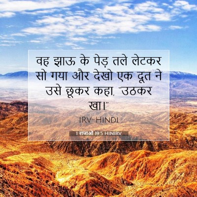 Picture 07 - 1 राजाओं 19:5 HINIRV - वह झाऊ के पेड़ तले - Bible Verse Picture