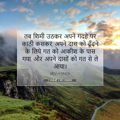 Picture 07 - 1 राजाओं 2:40 HINIRV - तब शिमी उठकर अपने - Bible Verse Picture