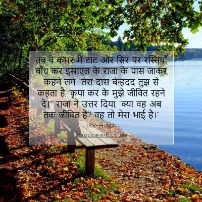 Picture 07 - 1 राजाओं 20:32 HINIRV - तब वे कमर में टाट - Bible Verse Picture