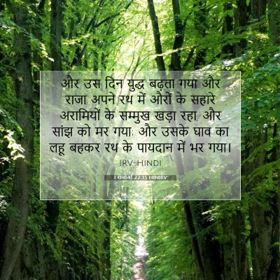 Picture 07 - 1 राजाओं 22:35 HINIRV - और उस दिन युद्ध - Bible Verse Picture