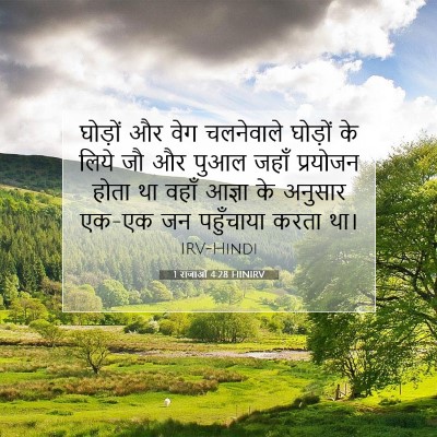 Picture 07 - 1 राजाओं 4:28 HINIRV - घोड़ों और वेग - Bible Verse Picture