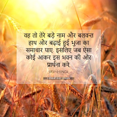 Picture 07 - 1 राजाओं 8:42 HINIRV - वह तो तेरे बड़े नाम - Bible Verse Picture