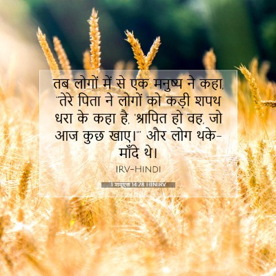Picture 07 - 1 शमूएल 14:28 HINIRV - तब लोगों में से एक - Bible Verse Picture