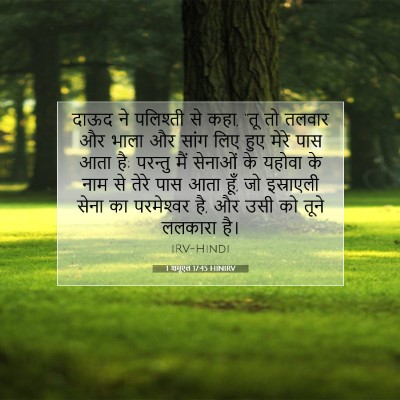 Picture 07 - 1 शमूएल 17:45 HINIRV - दाऊद ने पलिश्ती से - Bible Verse Picture