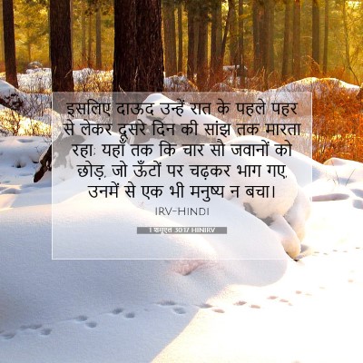 Picture 07 - 1 शमूएल 30:17 HINIRV - इसलिए दाऊद उन्हें - Bible Verse Picture