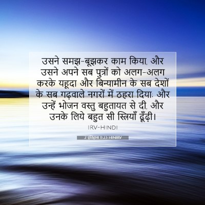 Picture 07 - 2 इतिहास 11:23 HINIRV - उसने समझ-बूझकर काम - Bible Verse Picture