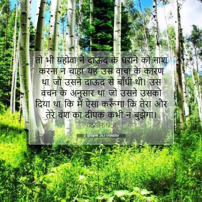 Picture 07 - 2 इतिहास 21:7 HINIRV - तो भी यहोवा ने दाऊद - Bible Verse Picture