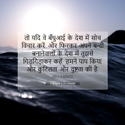 Picture 07 - 2 इतिहास 6:37 HINIRV - तो यदि वे बँधुआई के - Bible Verse Picture