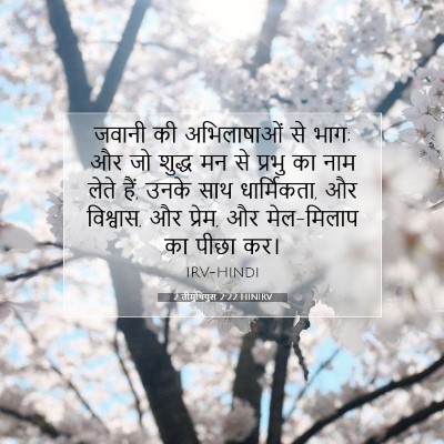 Picture 07 - 2 तीमुथियुस 2:22 HINIRV - जवानी की - Bible Verse Picture