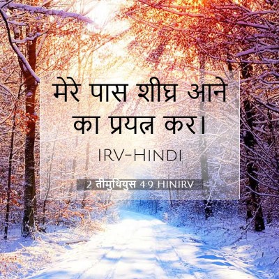 Picture 07 - 2 तीमुथियुस 4:9 HINIRV - मेरे पास शीघ्र आने - Bible Verse Picture