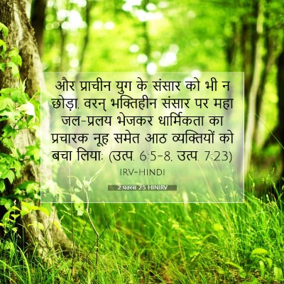 Picture 07 - 2 पतरस 2:5 HINIRV - और प्राचीन युग के - Bible Verse Picture