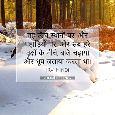 Picture 07 - 2 राजाओं 16:4 HINIRV - वह ऊँचे स्थानों पर, - Bible Verse Picture