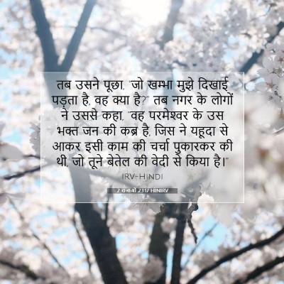 Picture 07 - 2 राजाओं 23:17 HINIRV - तब उसने पूछा, “जो - Bible Verse Picture
