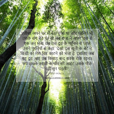 Picture 07 - 2 राजाओं 6:32 HINIRV - एलीशा अपने घर में - Bible Verse Picture