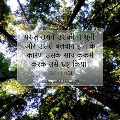 Picture 07 - 2 शमूएल 13:14 HINIRV - परन्तु उसने उसकी न - Bible Verse Picture