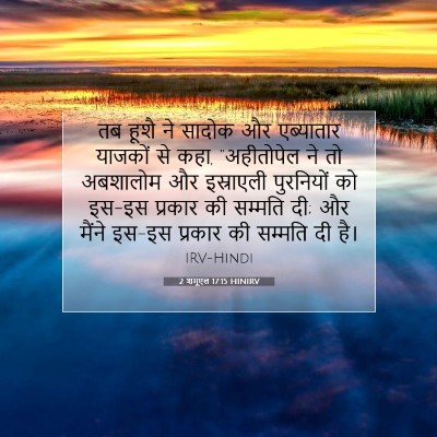Picture 07 - 2 शमूएल 17:15 HINIRV - तब हूशै ने सादोक और - Bible Verse Picture