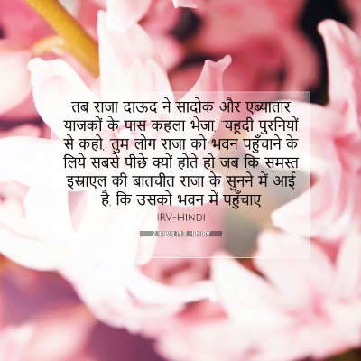 Picture 07 - 2 शमूएल 19:11 HINIRV - तब राजा दाऊद ने - Bible Verse Picture