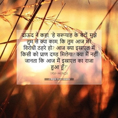 Picture 07 - 2 शमूएल 19:22 HINIRV - दाऊद ने कहा, “हे - Bible Verse Picture