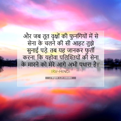 Picture 07 - 2 शमूएल 5:24 HINIRV - और जब तूत वृक्षों - Bible Verse Picture
