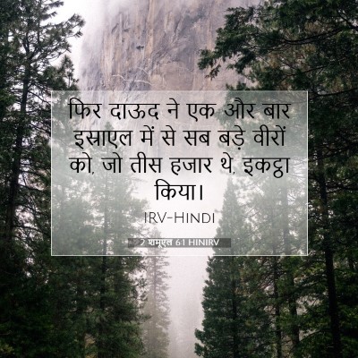 Picture 07 - 2 शमूएल 6:1 HINIRV - फिर दाऊद ने एक और - Bible Verse Picture