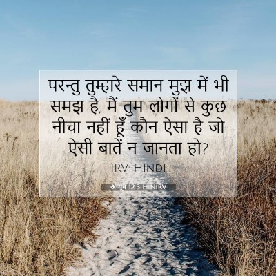 Picture 07 - अय्यूब 12:3 HINIRV - परन्तु तुम्हारे - Bible Verse Picture