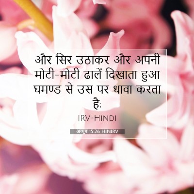 Picture 07 - अय्यूब 15:26 HINIRV - और सिर उठाकर और - Bible Verse Picture