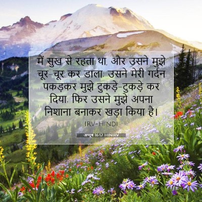 Picture 07 - अय्यूब 16:12 HINIRV - मैं सुख से रहता था, - Bible Verse Picture