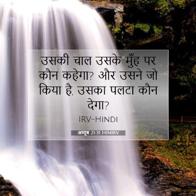 Picture 07 - अय्यूब 21:31 HINIRV - उसकी चाल उसके मुँह - Bible Verse Picture