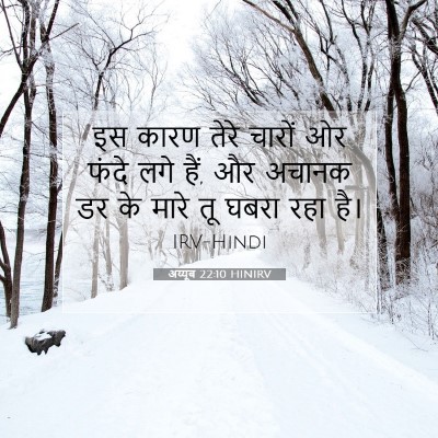 Picture 07 - अय्यूब 22:10 HINIRV - इस कारण तेरे चारों - Bible Verse Picture