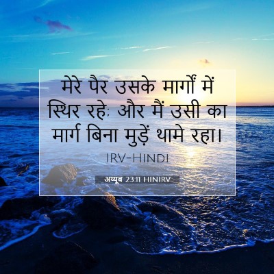 Picture 07 - अय्यूब 23:11 HINIRV - मेरे पैर उसके - Bible Verse Picture
