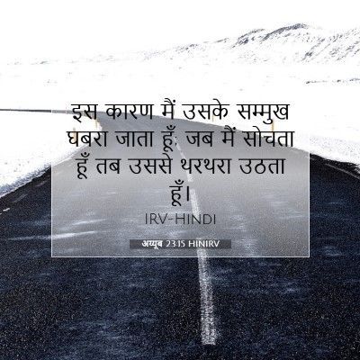 Picture 07 - अय्यूब 23:15 HINIRV - इस कारण मैं उसके - Bible Verse Picture