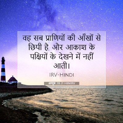 Picture 07 - अय्यूब 28:21 HINIRV - वह सब प्राणियों की - Bible Verse Picture