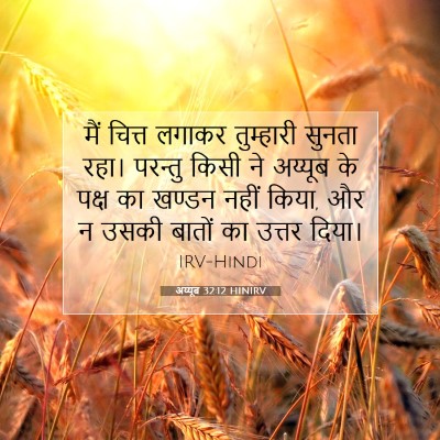 Picture 07 - अय्यूब 32:12 HINIRV - मैं चित्त लगाकर - Bible Verse Picture