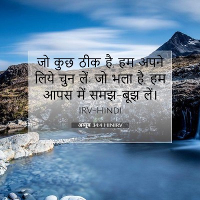 Picture 07 - अय्यूब 34:4 HINIRV - जो कुछ ठीक है, हम - Bible Verse Picture