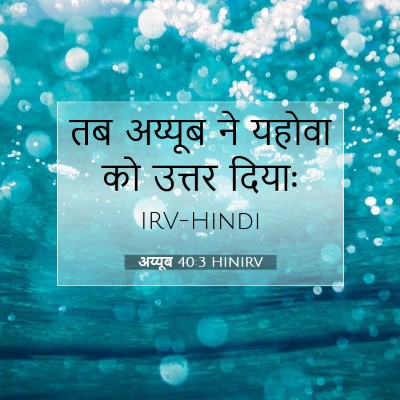 Picture 07 - अय्यूब 40:3 HINIRV - तब अय्यूब ने यहोवा - Bible Verse Picture