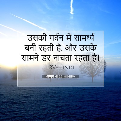 Picture 07 - अय्यूब 41:22 HINIRV - उसकी गर्दन में - Bible Verse Picture