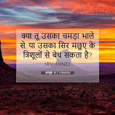 Picture 07 - अय्यूब 41:7 HINIRV - क्या तू उसका चमड़ा - Bible Verse Picture