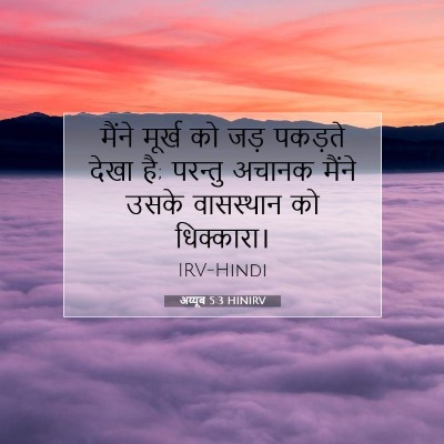 Picture 07 - अय्यूब 5:3 HINIRV - मैंने मूर्ख को जड़ - Bible Verse Picture