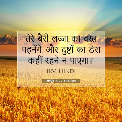 Picture 07 - अय्यूब 8:22 HINIRV - तेरे बैरी लज्जा का - Bible Verse Picture