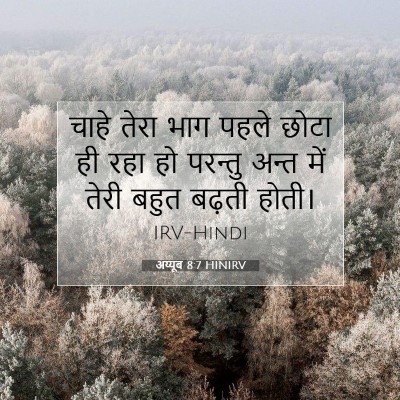 Picture 07 - अय्यूब 8:7 HINIRV - चाहे तेरा भाग पहले - Bible Verse Picture
