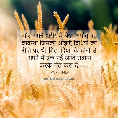 Picture 07 - इफिसियों 2:15 HINIRV - और अपने शरीर में - Bible Verse Picture