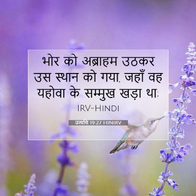 Picture 07 - उत्पत्ति 19:27 HINIRV - भोर को अब्राहम - Bible Verse Picture