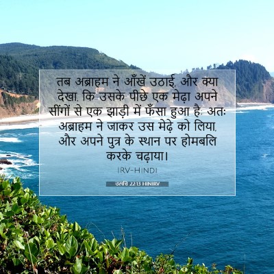 Picture 07 - उत्पत्ति 22:13 HINIRV - तब अब्राहम ने - Bible Verse Picture