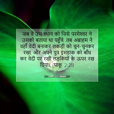 Picture 07 - उत्पत्ति 22:9 HINIRV - जब वे उस स्थान को - Bible Verse Picture