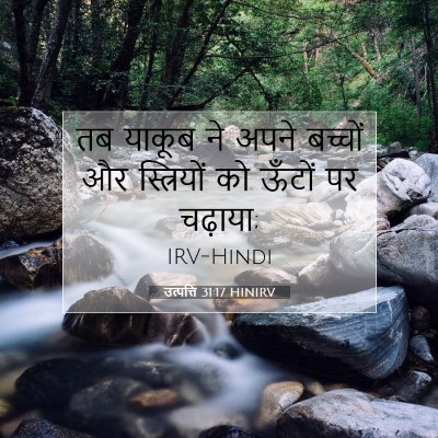 Picture 07 - उत्पत्ति 31:17 HINIRV - तब याकूब ने अपने - Bible Verse Picture