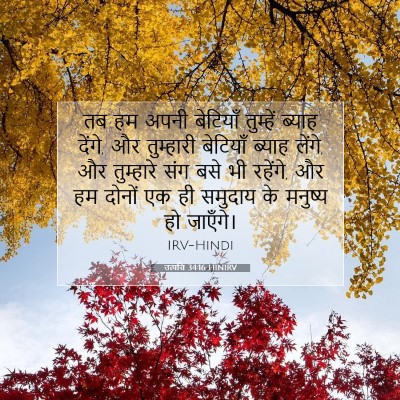 Picture 07 - उत्पत्ति 34:16 HINIRV - तब हम अपनी बेटियाँ - Bible Verse Picture
