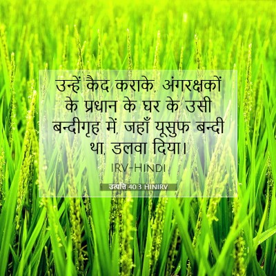 Picture 07 - उत्पत्ति 40:3 HINIRV - उन्हें कैद कराके, - Bible Verse Picture