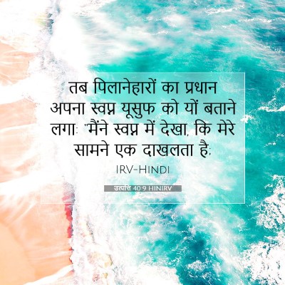 Picture 07 - उत्पत्ति 40:9 HINIRV - तब पिलानेहारों का - Bible Verse Picture