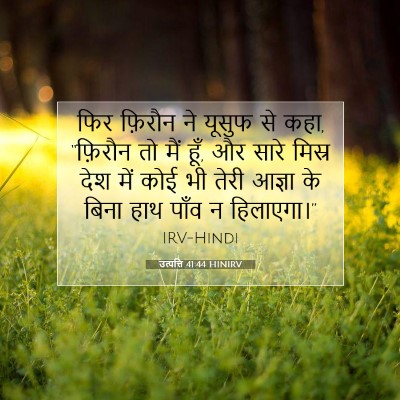 Picture 07 - उत्पत्ति 41:44 HINIRV - फिर फ़िरौन ने - Bible Verse Picture