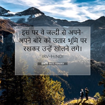 Picture 07 - उत्पत्ति 44:11 HINIRV - इस पर वे जल्दी से - Bible Verse Picture